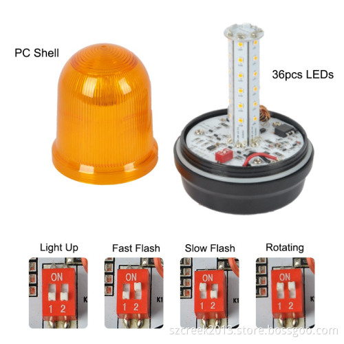 10-100V Excavator Magnetic Rotating LED Beacon Light